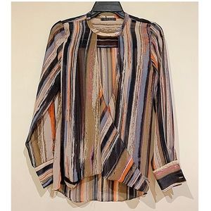 DECKER Blouse from Mixology Boutique 70’s style in silk-like Chiffon Size Small